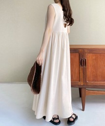 callautia | リネン混バックオープンワンピース(ワンピース)