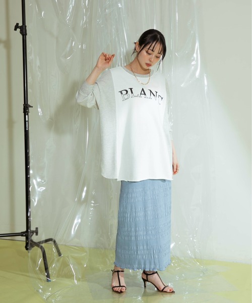 Eimee Law（エイミーロウ）の「裏毛×ワッフル　２WAY大人ロゴトップス（Tシャツ/カットソー・レディース・ライトグレー/オフホワイト・38）」の15枚目の写真