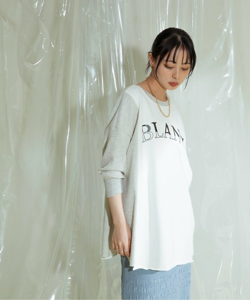 Eimee Law（エイミーロウ）の「裏毛×ワッフル　２WAY大人ロゴトップス（Tシャツ/カットソー・レディース・ライトグレー/オフホワイト・38）」の12枚目の写真