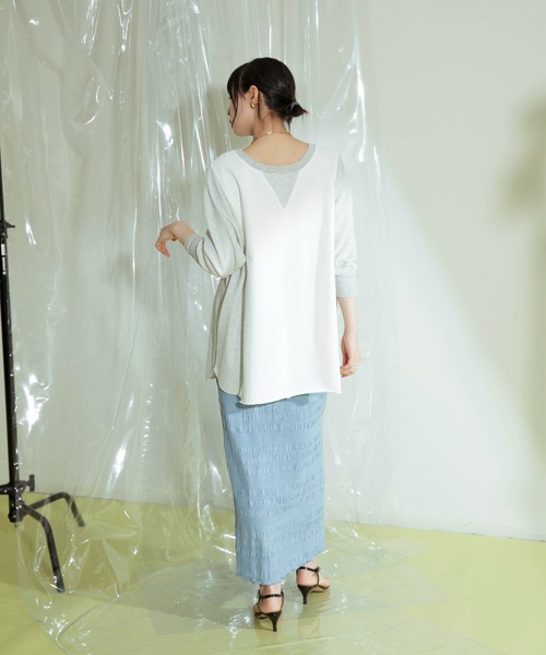 Eimee Law（エイミーロウ）の「裏毛×ワッフル　２WAY大人ロゴトップス（Tシャツ/カットソー・レディース・ライトグレー/オフホワイト・38）」の7枚目の写真