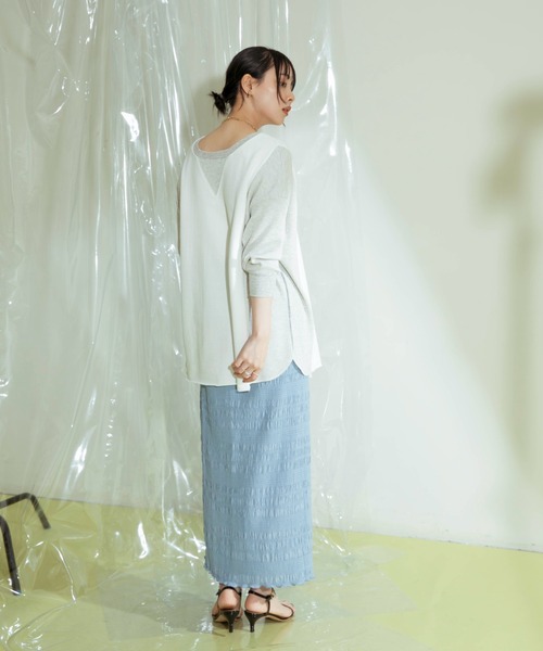 Eimee Law（エイミーロウ）の「裏毛×ワッフル　２WAY大人ロゴトップス（Tシャツ/カットソー・レディース・ライトグレー/オフホワイト・38）」の8枚目の写真