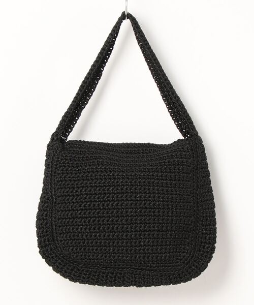 natural couture(ナチュラルクチュール)の「差込金具ワンハンドル手編みトートバッグ(ショルダーバッグ・レディース・ブラック/ベージュ/ピンク・FREE)」の4枚目の写真