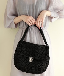 差込金具ワンハンドル手編みトートバッグ