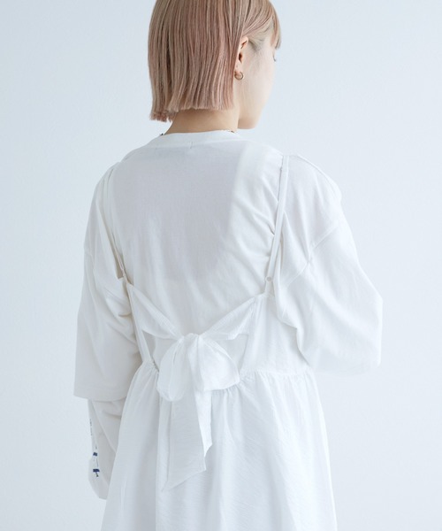 w closet（ダブルクローゼット）の「バックリボンキャミワンピース（ワンピース・レディース・ブルー/オフホワイト/ピンク・FREE）」の6枚目の写真