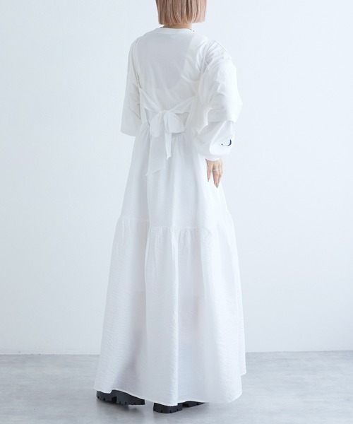 w closet（ダブルクローゼット）の「バックリボンキャミワンピース（ワンピース・レディース・ブルー/オフホワイト/ピンク・FREE）」の8枚目の写真