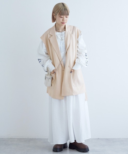 w closet（ダブルクローゼット）の「バックリボンキャミワンピース（ワンピース・レディース・ブルー/オフホワイト/ピンク・FREE）」の13枚目の写真