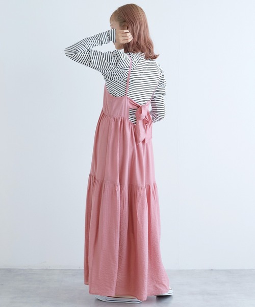 w closet（ダブルクローゼット）の「バックリボンキャミワンピース（ワンピース・レディース・ブルー/オフホワイト/ピンク・FREE）」の21枚目の写真