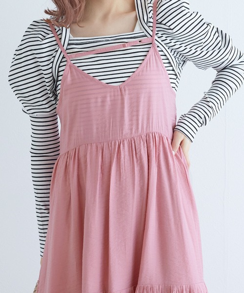 w closet（ダブルクローゼット）の「バックリボンキャミワンピース（ワンピース・レディース・ブルー/オフホワイト/ピンク・FREE）」の22枚目の写真