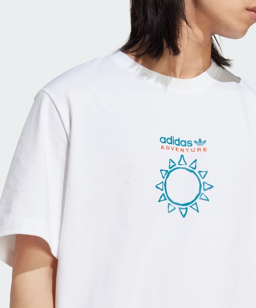 adidas(アディダス)の「アディダス アドベンチャー ネイチャー アウェイクニング メイド ウィズ ネイチャー Tシャツ / アディダスオリジナルス adidas Originals(Tシャツ/カットソー・メンズ・ホワイト・XX-SMALL/LARGE/MEDIUM/SMALL/X-SMALL/XX-LARGE/3XL/X-LARGE)」の3枚目の写真