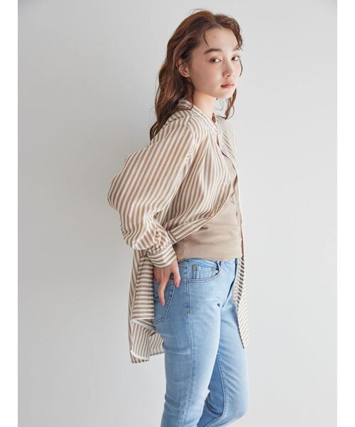 AMERICAN HOLIC(アメリカンホリック)の「SET シアーシャツチュニック+タンクトップ(チュニック・レディース・モカ/ブラック系その他2/ベージュ系その他2/ブラウン・M/L)」の13枚目の写真