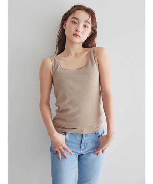 AMERICAN HOLIC(アメリカンホリック)の「SET シアーシャツチュニック+タンクトップ(チュニック・レディース・モカ/ブラック系その他2/ベージュ系その他2/ブラウン・M/L)」の14枚目の写真