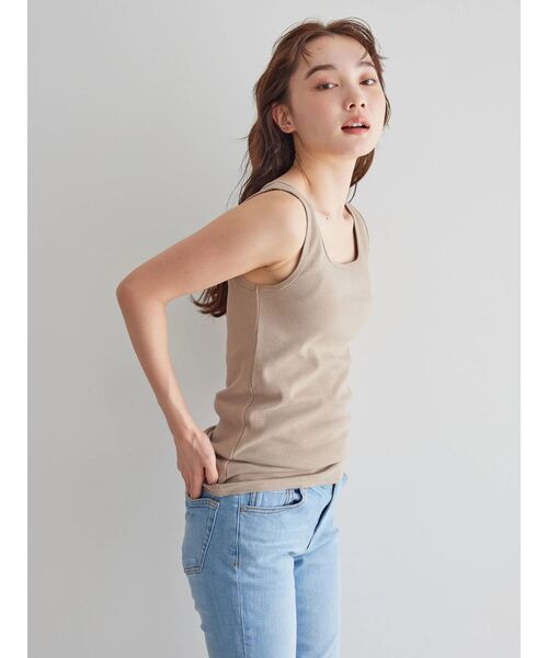 AMERICAN HOLIC(アメリカンホリック)の「SET シアーシャツチュニック+タンクトップ(チュニック・レディース・モカ/ブラック系その他2/ベージュ系その他2/ブラウン・M/L)」の17枚目の写真