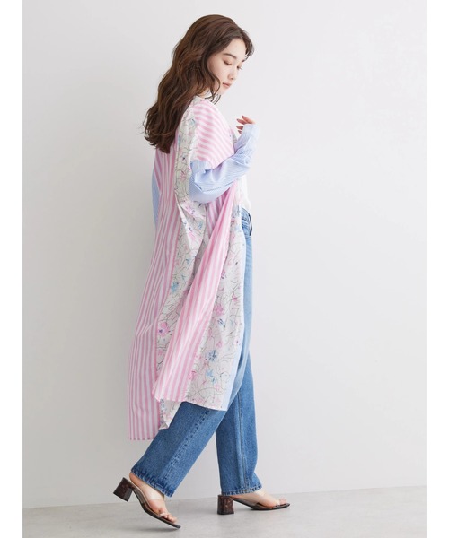 AMERICAN HOLIC（アメリカンホリック）の「Flower　×　Stripeシャツチュニック（チュニック・レディース・ピンク/イエロー・M/L）」の22枚目の写真