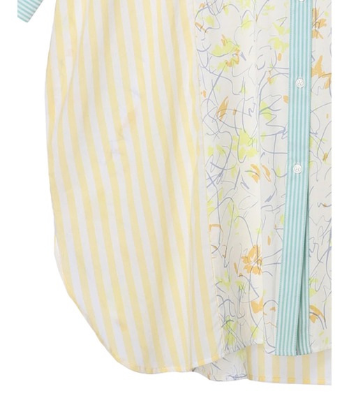 AMERICAN HOLIC（アメリカンホリック）の「Flower　×　Stripeシャツチュニック（チュニック・レディース・ピンク/イエロー・M/L）」の14枚目の写真
