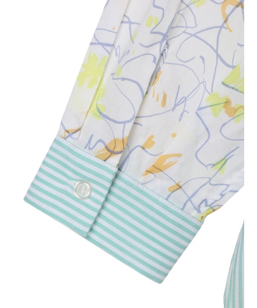 AMERICAN HOLIC（アメリカンホリック）の「Flower　×　Stripeシャツチュニック（チュニック・レディース・ピンク/イエロー・M/L）」の18枚目の写真