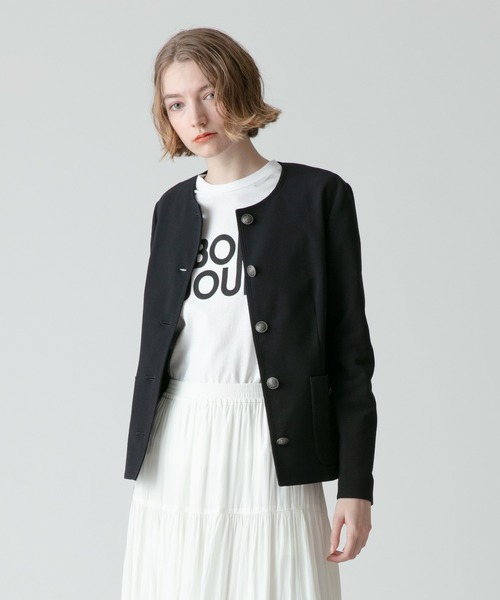 アルアバイル　ルルウィルビー レノクロスクルーネックステッチジャケット allureville（アルアバイル）の「レノクロスクルーネック