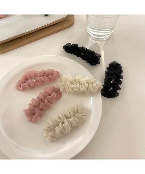 cream creme（クリームクレーム）の「シースルーレースクリップピン（ヘアピン・レディース・ブラック/ホワイト/ピンク・FREE）」の2枚目の写真