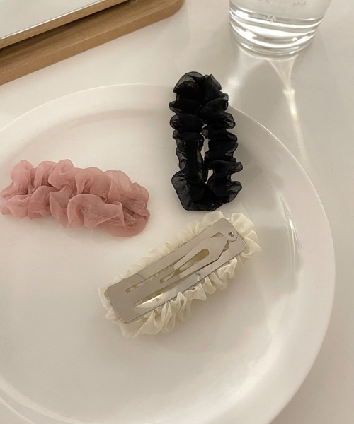 cream creme（クリームクレーム）の「シースルーレースクリップピン（ヘアピン・レディース・ブラック/ホワイト/ピンク・FREE）」の6枚目の写真