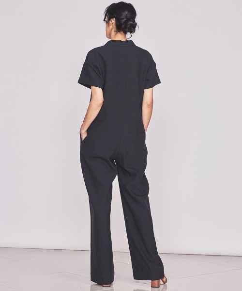 DOUBLE STANDARD CLOTHING（ダブルスタンダードクロージング）の「リネンシャツコンビネゾン（サロペット/オーバーオール・レディース・ロイヤルブルー/ブラック・38/36）」の6枚目の写真