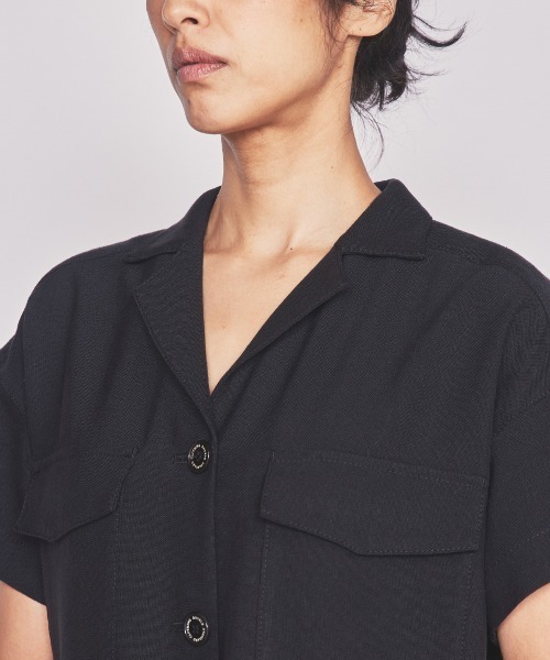 DOUBLE STANDARD CLOTHING（ダブルスタンダードクロージング）の「リネンシャツコンビネゾン（サロペット/オーバーオール・レディース・ロイヤルブルー/ブラック・38/36）」の7枚目の写真