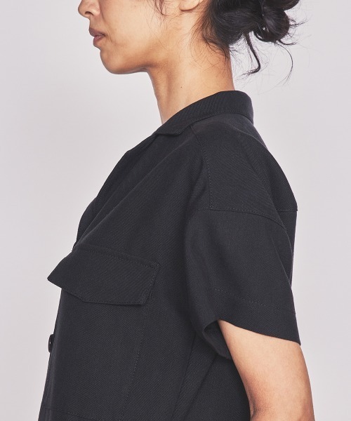 DOUBLE STANDARD CLOTHING（ダブルスタンダードクロージング）の「リネンシャツコンビネゾン（サロペット/オーバーオール・レディース・ロイヤルブルー/ブラック・38/36）」の8枚目の写真