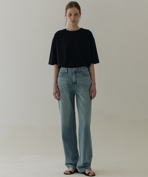 CANAL JEAN(キャナルジーン)の「moia Low Denim Pants ローデニムパンツ(デニムパンツ・レディース・ライトインディゴブルー/キナリ・SMALL)」の14枚目の写真