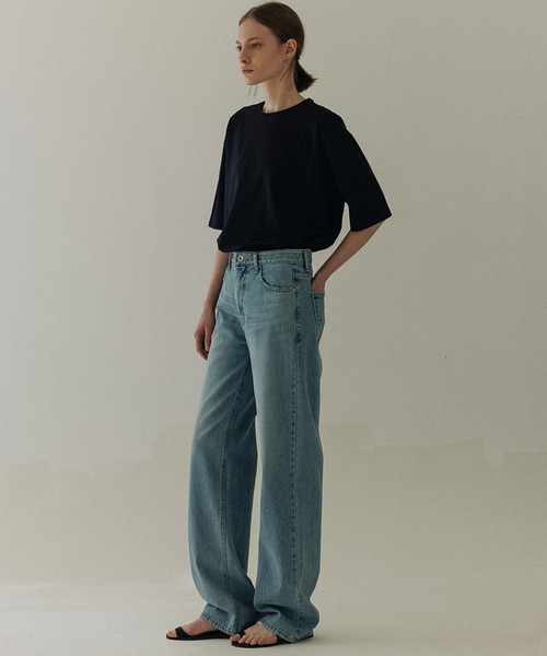 CANAL JEAN(キャナルジーン)の「moia Low Denim Pants ローデニムパンツ(デニムパンツ・レディース・ライトインディゴブルー/キナリ・SMALL)」の15枚目の写真