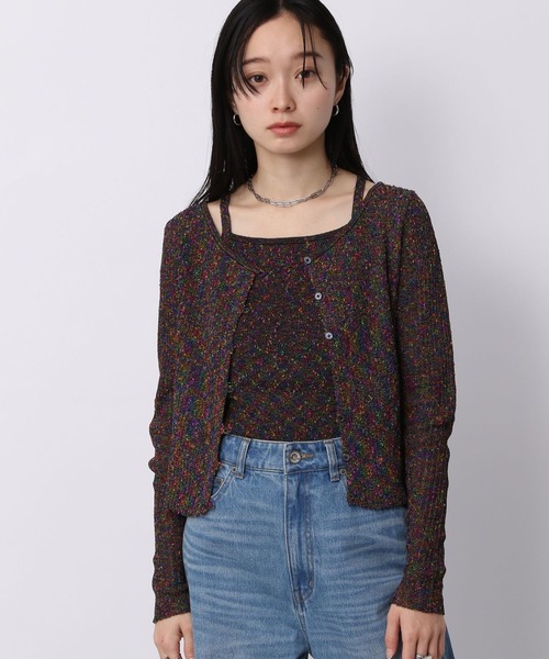 JEANASIS（ジーナシス）の「7Gノットヤーンショートカーディガン（カーディガン/ボレロ・レディース・マルチ/イエロー系その他/ブラウン系その他・FREE）」の19枚目の写真