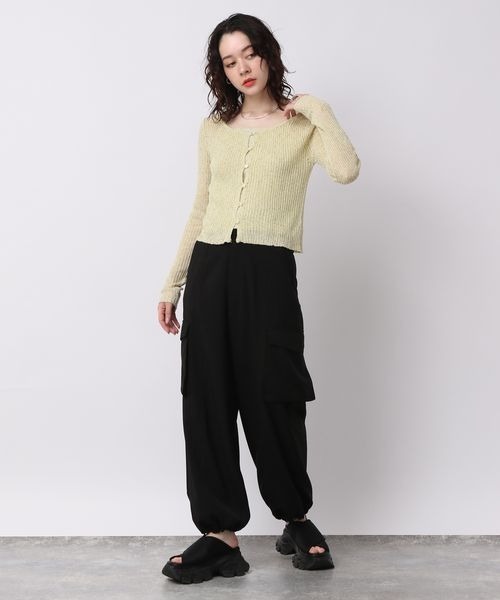 JEANASIS（ジーナシス）の「7Gノットヤーンショートカーディガン（カーディガン/ボレロ・レディース・マルチ/イエロー系その他/ブラウン系その他・FREE）」の21枚目の写真