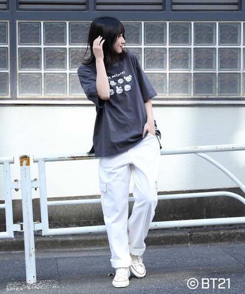 Right-on(ライトオン)の「BT21mininiT(Tシャツ/カットソー・レディース・ブルー/ダークグレー・M/L)」の5枚目の写真