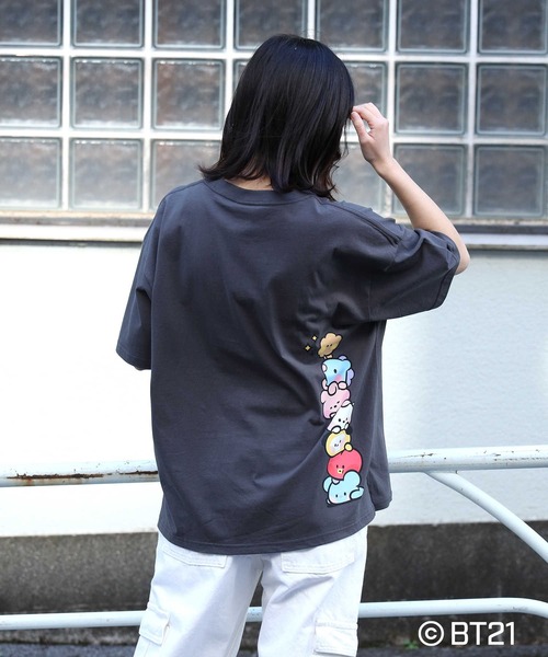 Right-on(ライトオン)の「BT21mininiT(Tシャツ/カットソー・レディース・ブルー/ダークグレー・M/L)」の6枚目の写真