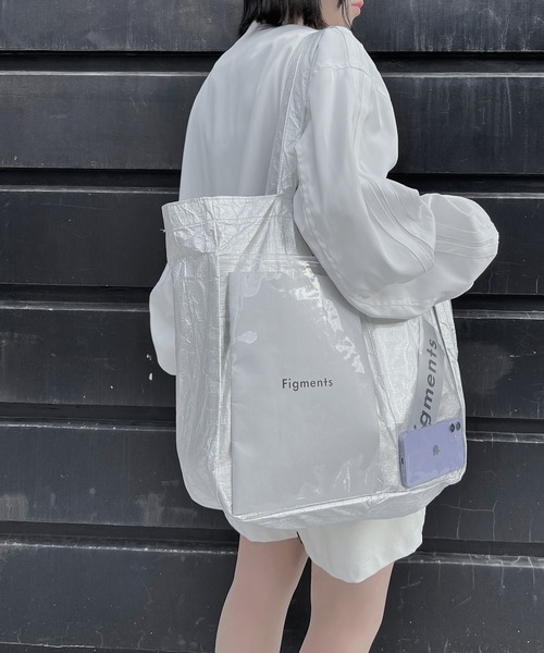 Figments（フィグメンツ）の「クリアポケットBIGトート（ショルダーバッグ・レディース・ホワイト/シルバー・FREE）」の11枚目の写真
