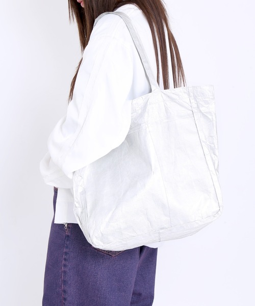 Figments（フィグメンツ）の「クリアポケットBIGトート（ショルダーバッグ・レディース・ホワイト/シルバー・FREE）」の14枚目の写真