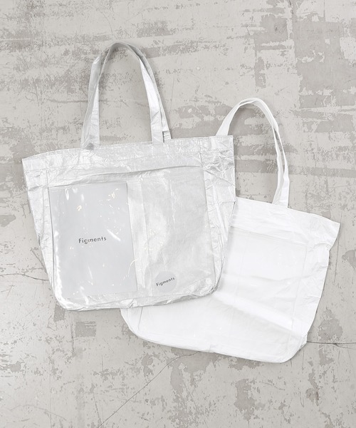 Figments（フィグメンツ）の「クリアポケットBIGトート（ショルダーバッグ・レディース・ホワイト/シルバー・FREE）」の6枚目の写真