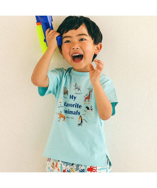 SLAP SLIP(スラップスリップ)の「【防汚】恐竜アニマルフルーツ男の子大好きアイテム写真プリント半袖Tシャツ(80~130cm)(Tシャツ/カットソー・キッズ・ブルー/ホワイト/グレー/イエロー・90/80/100/110/130/120)」の3枚目の写真