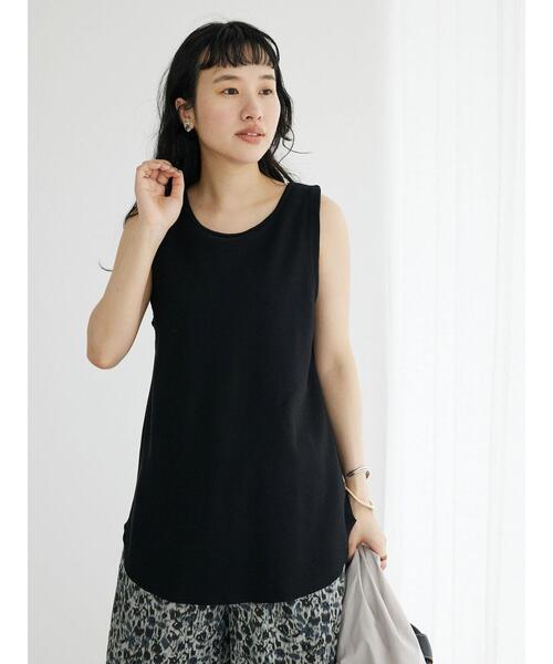 CRAFT STANDARD BOUTIQUE(クラフトスタンダードブティック)の「ワッフル2WAYタンクトップ(Tシャツ/カットソー・レディース・ブラック/ナチュラル/オフホワイト/ベージュ/グリーン・FREE)」の8枚目の写真