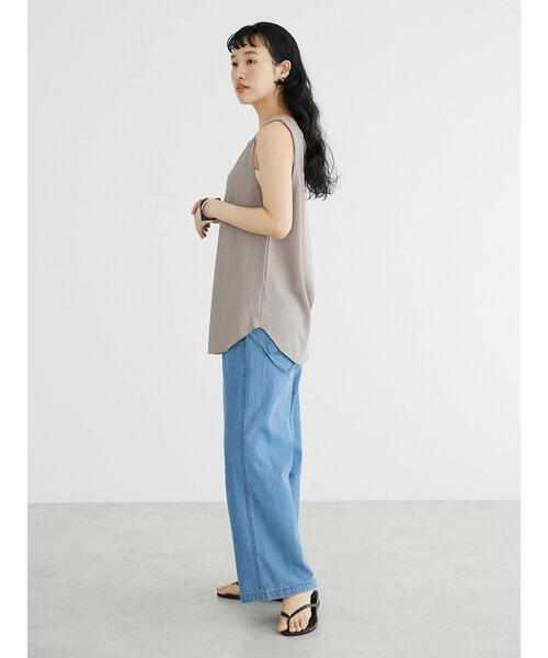 CRAFT STANDARD BOUTIQUE(クラフトスタンダードブティック)の「ワッフル2WAYタンクトップ(Tシャツ/カットソー・レディース・ブラック/ナチュラル/オフホワイト/ベージュ/グリーン・FREE)」の18枚目の写真