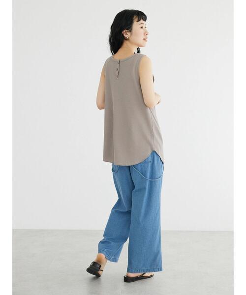 CRAFT STANDARD BOUTIQUE(クラフトスタンダードブティック)の「ワッフル2WAYタンクトップ(Tシャツ/カットソー・レディース・ブラック/ナチュラル/オフホワイト/ベージュ/グリーン・FREE)」の19枚目の写真