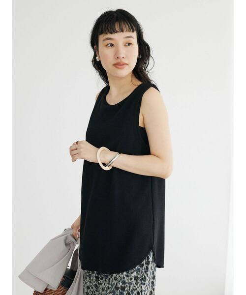 CRAFT STANDARD BOUTIQUE(クラフトスタンダードブティック)の「ワッフル2WAYタンクトップ(Tシャツ/カットソー・レディース・ブラック/ナチュラル/オフホワイト/ベージュ/グリーン・FREE)」の21枚目の写真