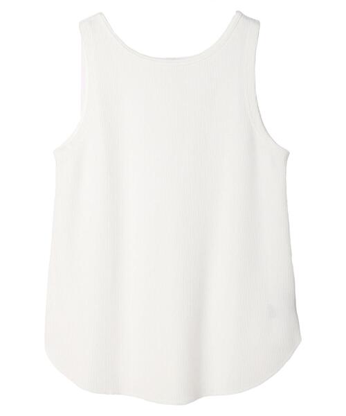 CRAFT STANDARD BOUTIQUE(クラフトスタンダードブティック)の「ワッフル2WAYタンクトップ(Tシャツ/カットソー・レディース・ブラック/ナチュラル/オフホワイト/ベージュ/グリーン・FREE)」の6枚目の写真