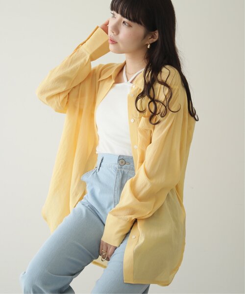 RAY CASSIN（レイカズン）の「ポケット付カラーシアーシャツ（シャツ