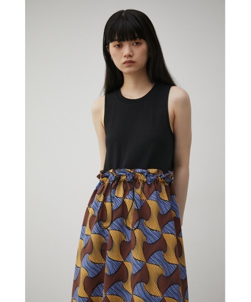 AZUL by moussy（アズールバイマウジー）の「DOCKING DRAWSTRING ONEPIECE/ドッキングドローストリングワンピース（ワンピース・レディース・ホワイト系その他/ブラック系その他・SMALL/MEDIUM）」の4枚目の写真