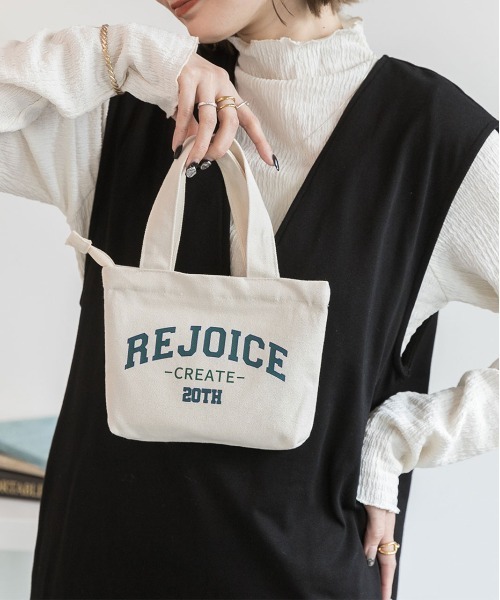 セール】アソートデザイン ファスナー付き ロゴキャンバスミニバッグ