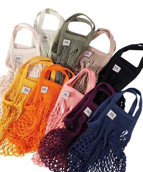 Filt（フィルト）の「FILT / ネット バッグ S（エコバッグ/サブバッグ・レディース・オフホワイト/ブラック/オリーブ/ベージュ/オレンジ/イエロー/ミント/ネイビー/パープル/ピンク・ONE SIZE）」の12枚目の写真