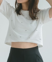 VANNIE U | ビジューパールクロップドTシャツ(Tシャツ/カットソー)