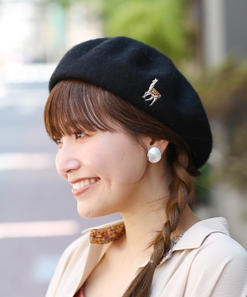 チチカカ（チチカカ）の「ワンポイントリャマベレー帽（ハンチング/ベレー帽・レディース・グリーン/ブラウン/ブラック/ライトグレー・FREE）」の2枚目の写真