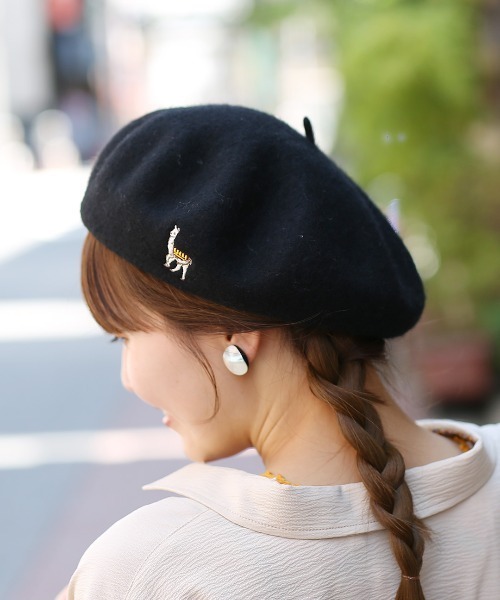 チチカカ（チチカカ）の「ワンポイントリャマベレー帽（ハンチング/ベレー帽・レディース・グリーン/ブラウン/ブラック/ライトグレー・FREE）」の9枚目の写真