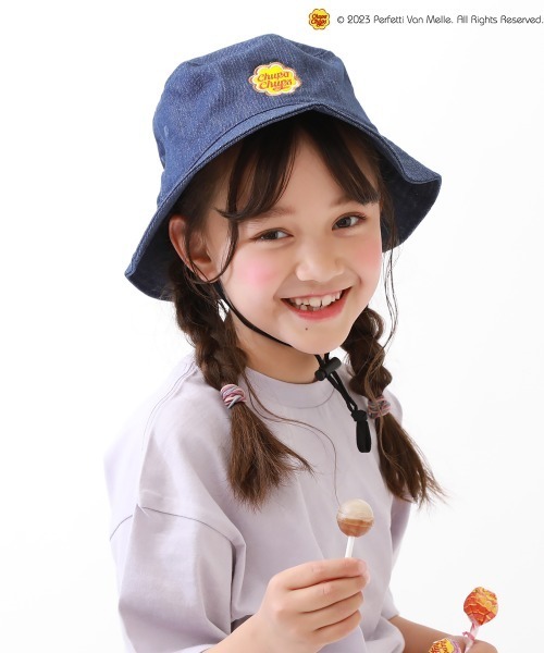 devirock（デビロック）の「Chupa Chups タイダイ＆デニムバケットハット（ハット・キッズ・ブルー系その他/その他・56/54/58）」の2枚目の写真