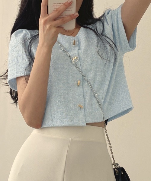 新品未使用】plage ノーカラー half sleeve ジャケット36半袖