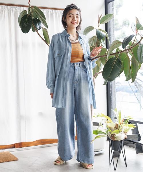 BAYFLOW（ベイフロー）の「マルチボーダータンク（タンクトップ・レディース・オレンジ/ブラック/オフホワイト・SMALL/MEDIUM）」の7枚目の写真